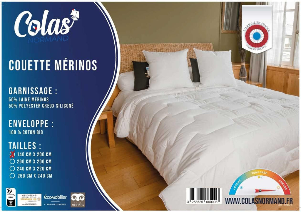 Plapumă 140 X 200 Cm | Bumbac organic și lână Merino | Cald Lavabil la mașină la 30 °C Plapumi si pilote Naty Shop