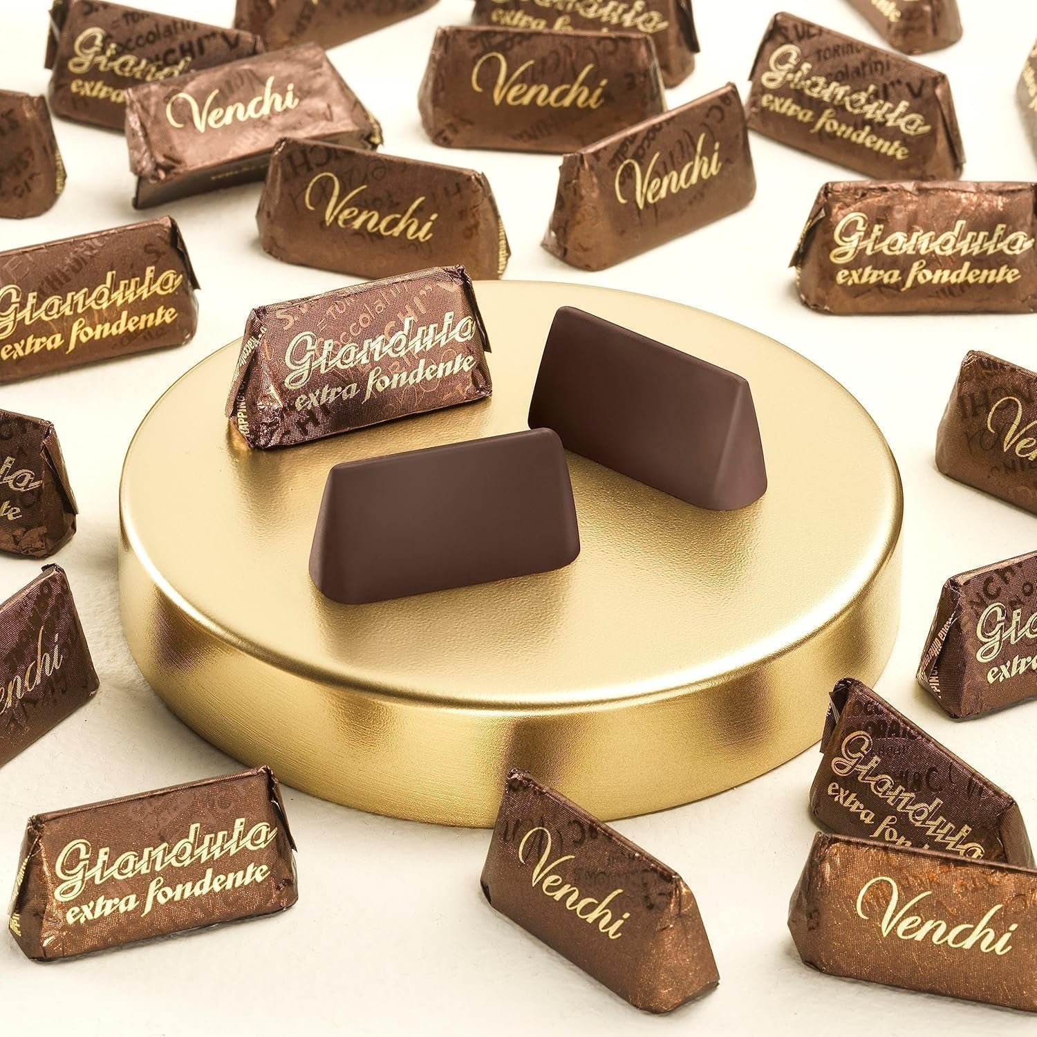 Pralines au chocolat noir, sans gluten, Extra Venchi Gianduiotti en vrac 1 Kg Bonbons au chocolat Naty Shop