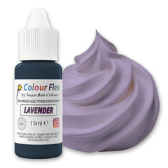 Colorant alimentaire à base d'huile Sugarflair Colourflex Lavande, colorant alimentaire liquide hautement concentré pour crème au beurre, chocolat, pâte, fondant, glaçage et plus encore - 15 ml