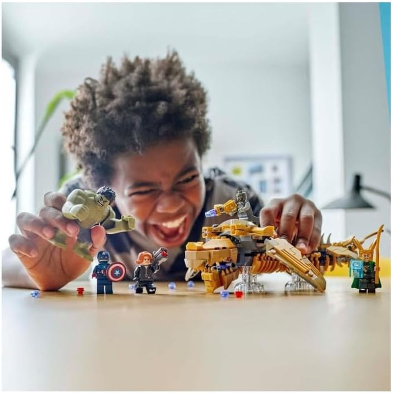 LEGO Marvel Avengers contre. Ensemble de jouets de construction Léviathan avec figurines Hulk et Captain America, Loki, Black Widow et Chitauri Ensemble de jeu Avengers pour garçons et filles à partir de 7 ans 76290 Ensembles de construction Besuche den LEGO-Store