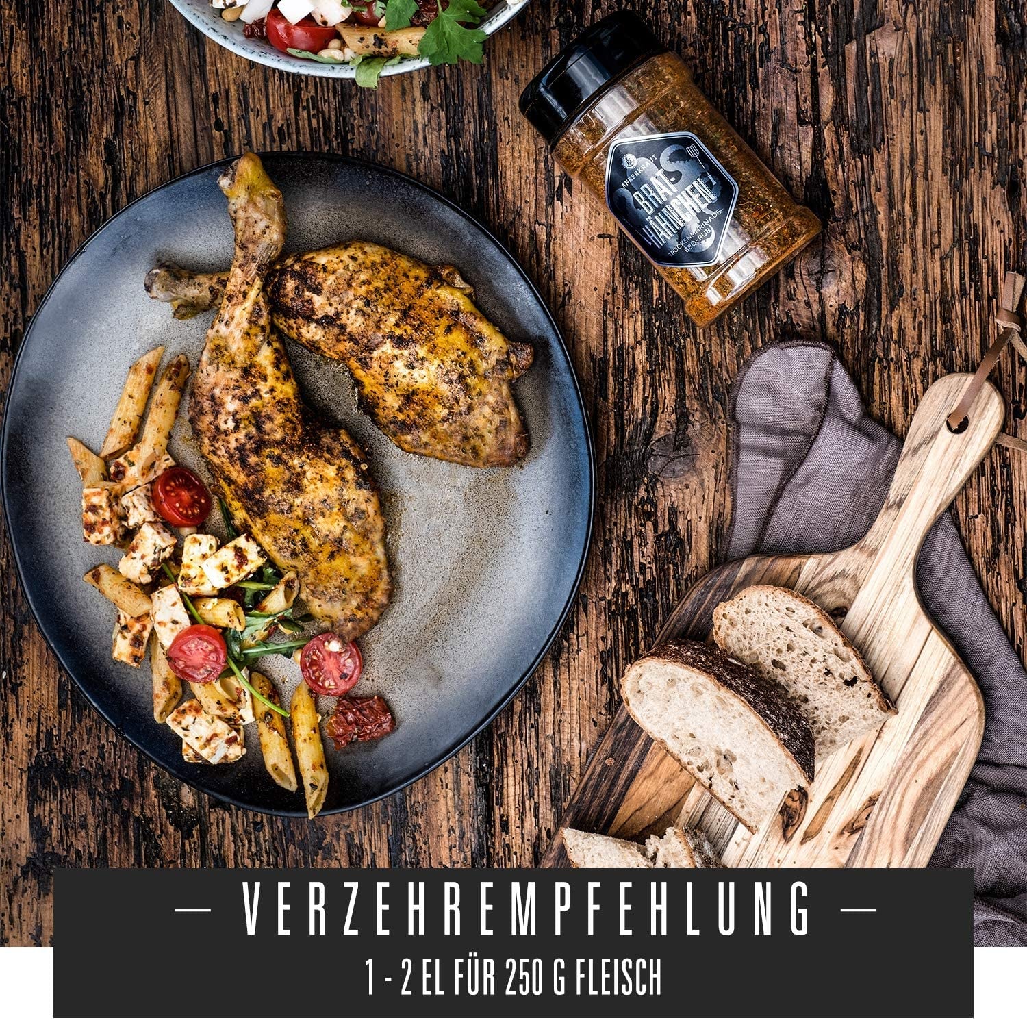 Ankerkraut Brathähnchen, Marinade for knuspriges Hähnchen, Chicken Gewürzsalz for Grill, Backofen et Pfanne, Chicken-Wings selber würzen, BBQ-Rub, 200g im Streuer