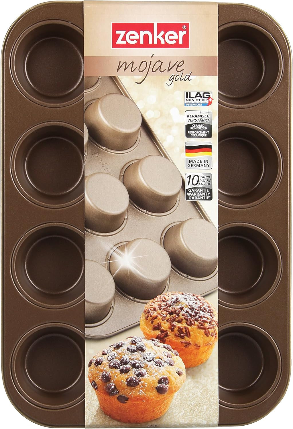 Zenker, moule à muffins diamètre Ø 7 cm, MOJAVE GOLD Moules et plaques à pâtisserie Naty Shop