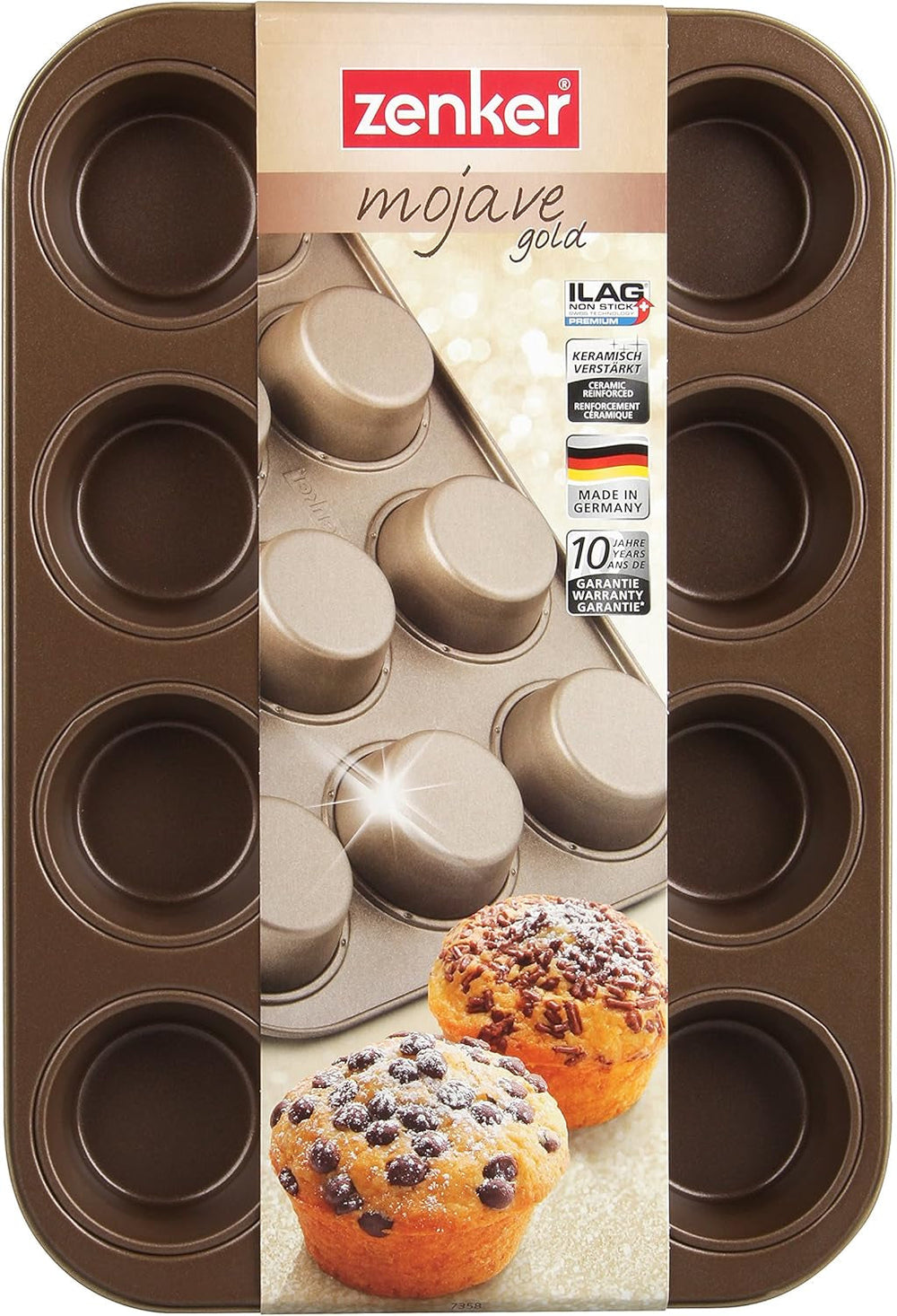 Zenker, moule à muffins diamètre Ø 7 cm, MOJAVE GOLD Moules et plaques à pâtisserie Naty Shop