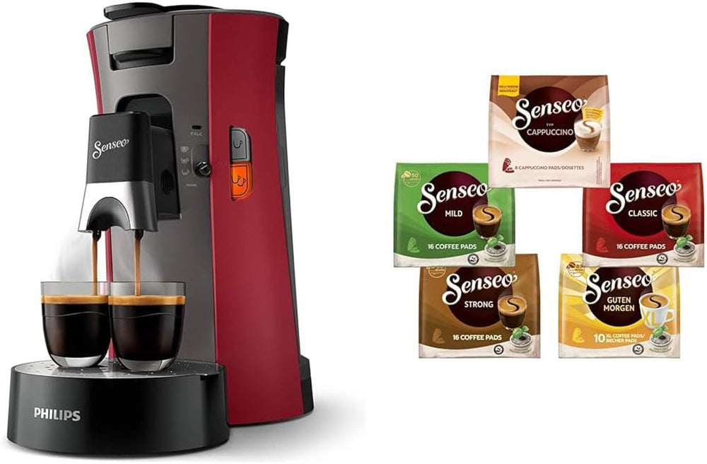 Machine à expresso à capsules Philips Senseo Select ECO, noir/teinté - choix de l'intensité du café et fonction mémoire, en plastique recyclé (CSA240/20)