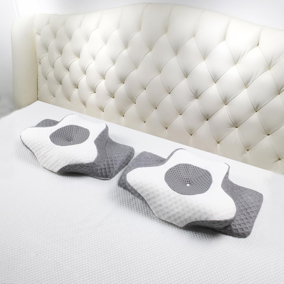 Topmener Oreiller orthopédique en mousse à mémoire de forme, oreiller cervical réglable, oreiller orthopédique ergonomique en forme de papillon pour le soutien du cou pendant le sommeil, oreiller de couchage pour dormeurs sur le dos et le ventre Oreillers orthopédiques cervicaux Naty Shop