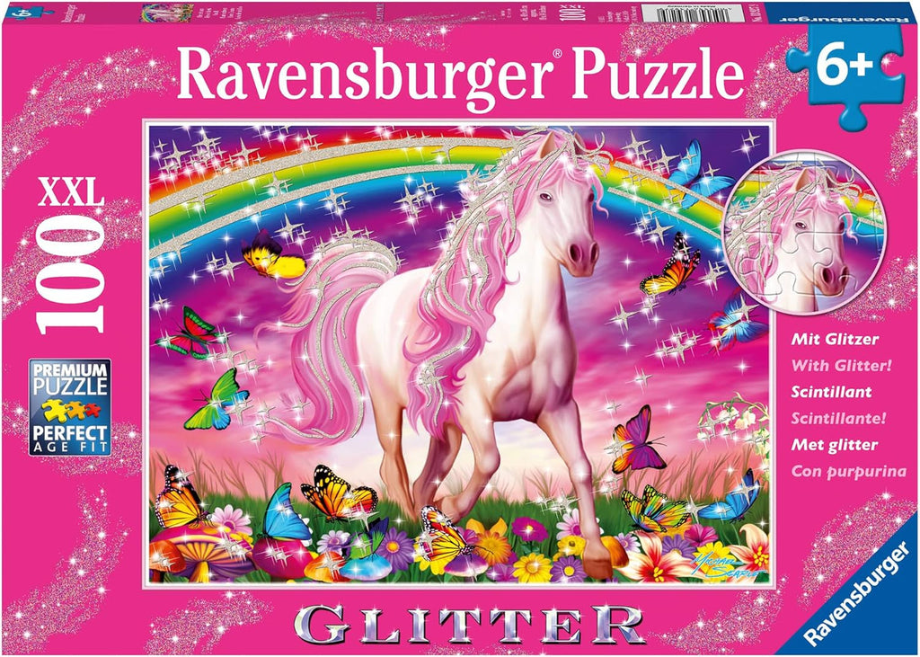 Ravensburger children's puzzle - 13927 Horse Dream - Puzzle cu cai pentru copii de la 6 ani în sus, Cu 100 de piese în format XXL, Cu sclipici Puzzle Naty Shop Singur