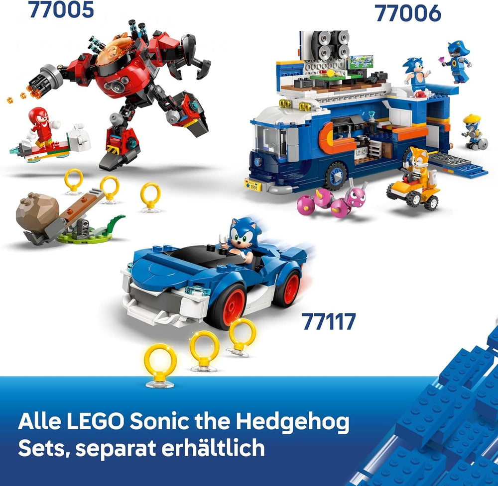 LEGO Sonic the Hedgehog Silvers Auto vs. Knuckles’ Monstertruck - Kinder Spielzeug mit 2 Flitzern und 2 Minifiguren - Geschenk für Jungen und Mädchen ab 8 Jahren - Sonic Fanartikel für Gamer - 77118