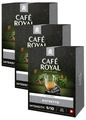 Café Royal Ristretto 36 capsules pour machine à café Nespresso - intensité 9/10 - capsules de café certifiées UTZ en aluminium (emballage avec 3)