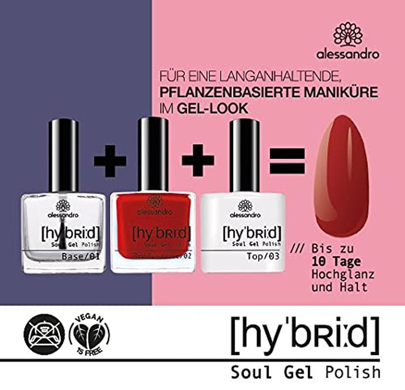 Vernis à ongles hybride Alessandro Elegant Ruby - Rouge-Rose foncé - Des ongles parfaits en seulement 3 étapes, sans LED - Dure jusqu'à 10 jours !