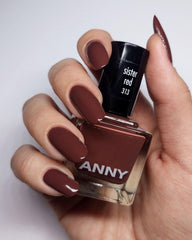 ANNY Vernis à ongles - Vernis à ongles coloré de haute qualité, longue durée, résistant aux éclats et à séchage rapide, couleur : rouge sœur - marron moka élégant - 15 ml