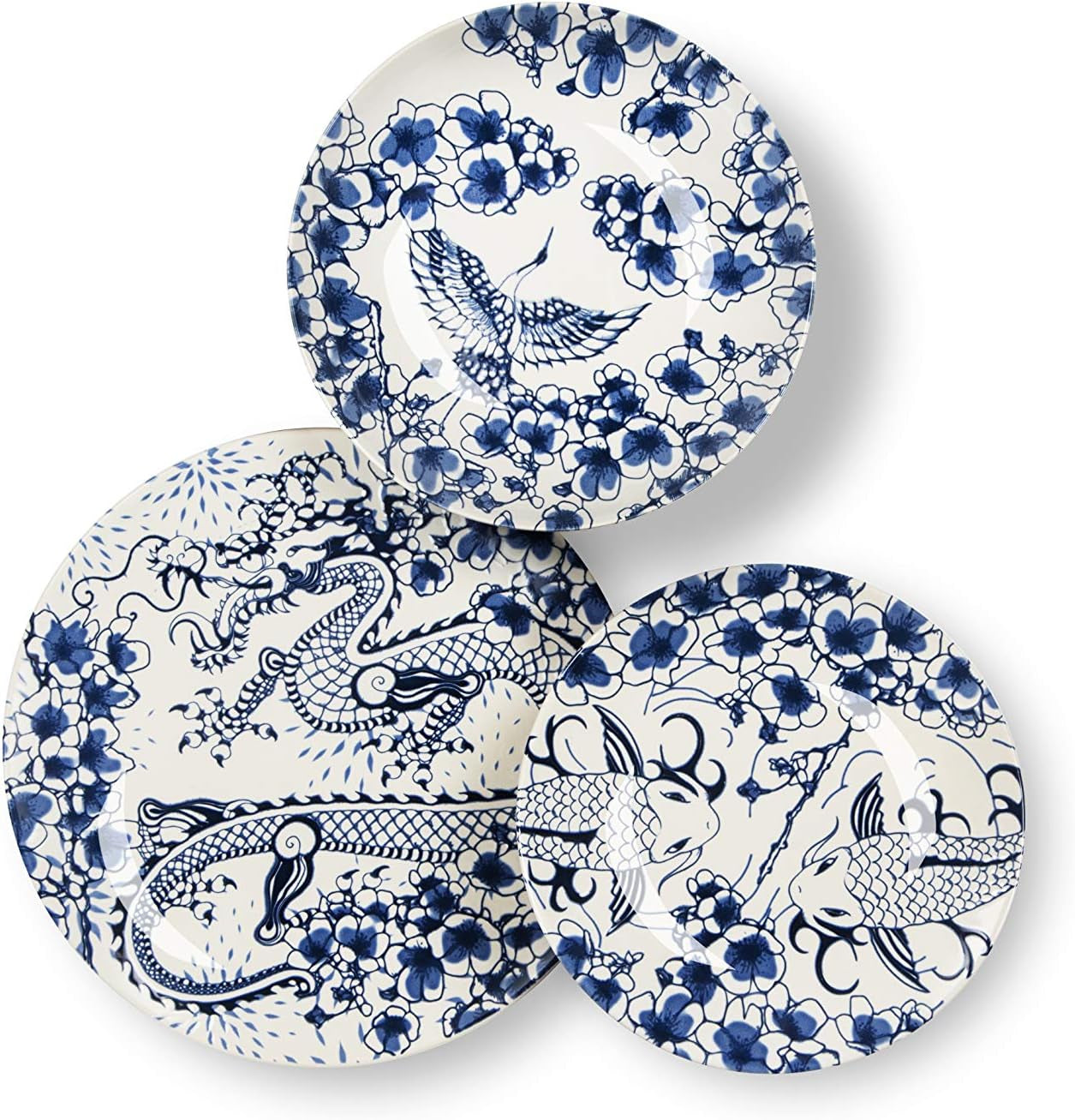 Service de table Excelsa Zen, 18 pièces, céramique, blanc et bleu