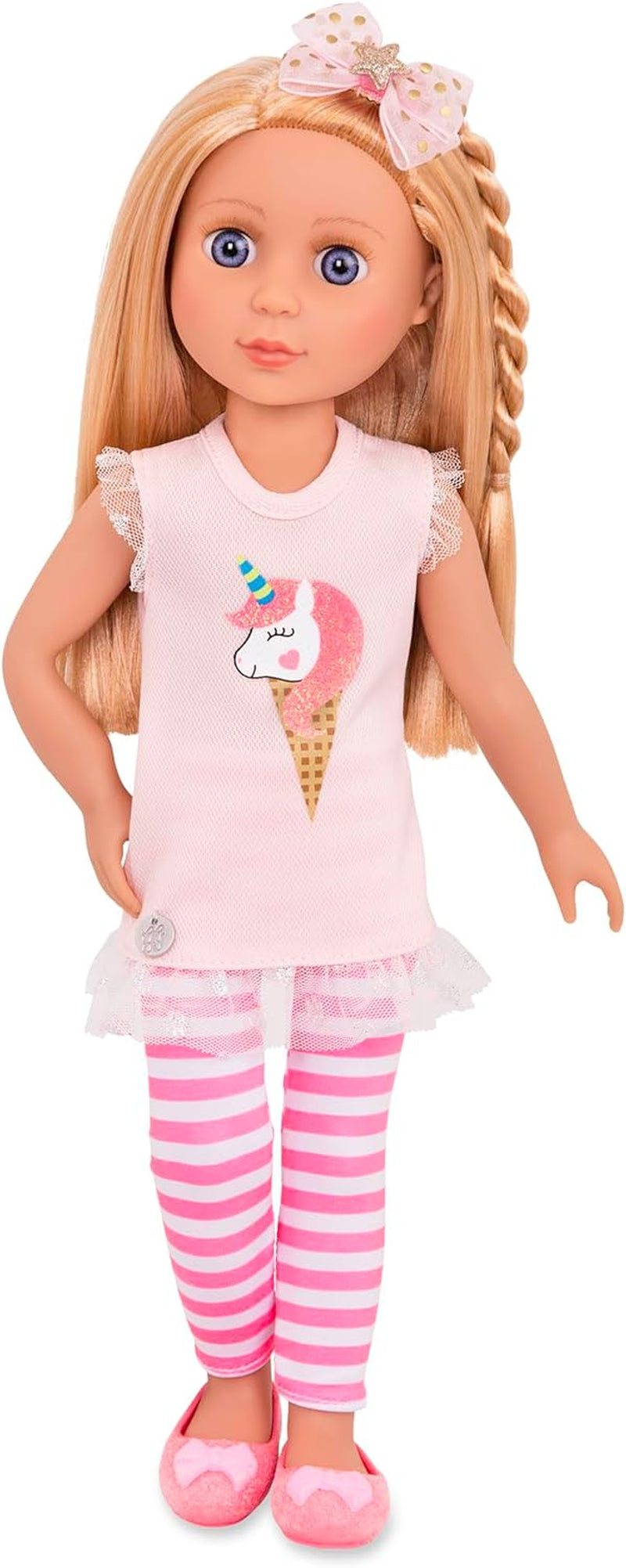 Glitter Girls - Lacy - 36 cm Modepuppe - Blondes Haar & Violette Augen - Poseable Arme & Beine - Einhorn-Eiscreme-Outfit - 3 Jahre +