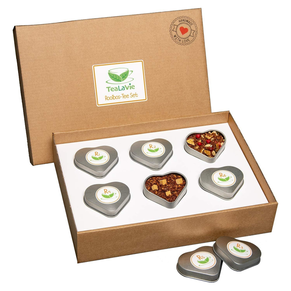 Tealavie Coffret cadeau de 6 thés aux fruits (60 g) Coffret d'échantillons Coffret cadeau de remerciement Idées cadeaux pour femmes collègues Fête des Mères 2024