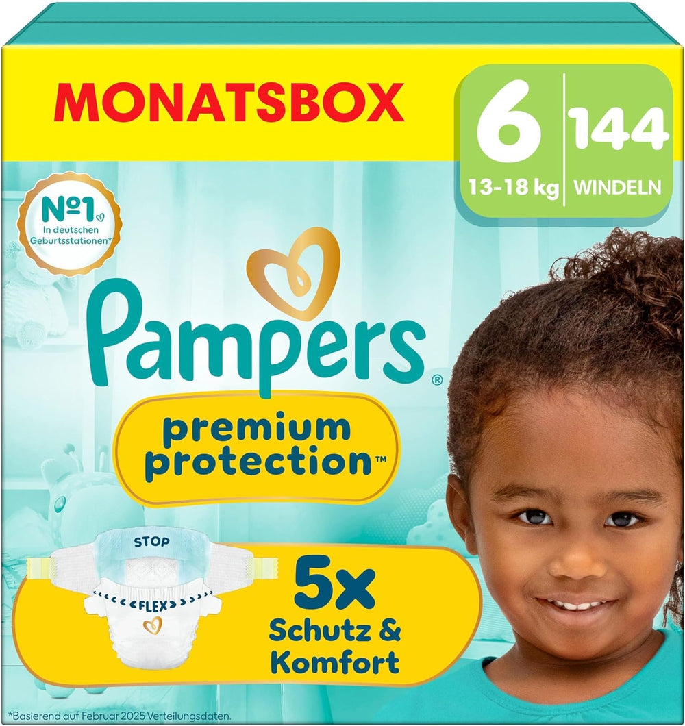 Pampers Premium Protection Taille 5, 152 Couches, 11kg-16kg, notre protection n°1 contre la peau et les fuites