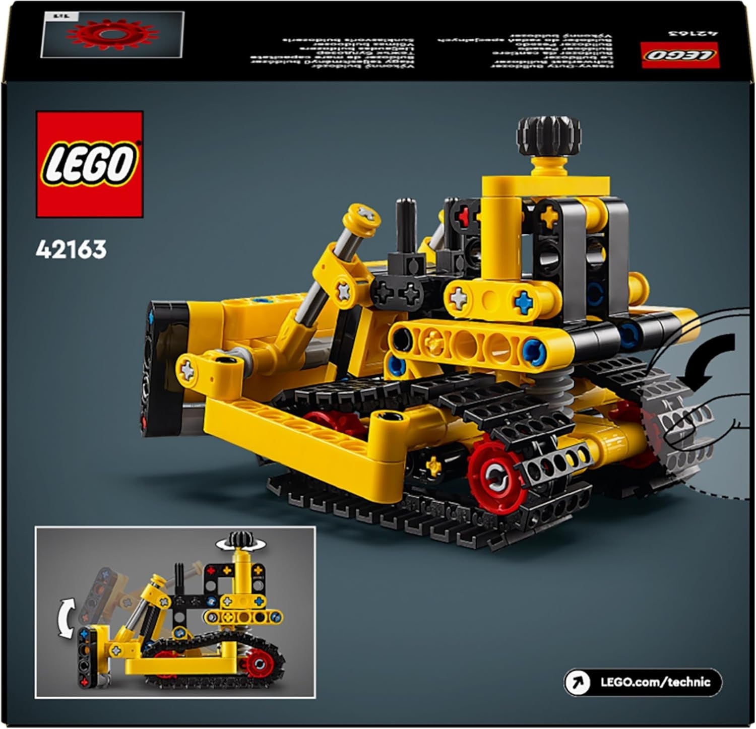 LEGO Technic Bulldozer lourd Jouet de construction Bulldozer Ajoutez à votre chantier de construction Jouet de construction pour enfants Cadeau technologique pour garçons et filles de 7 ans 42163 Ensembles de construction Besuche den LEGO-Store
