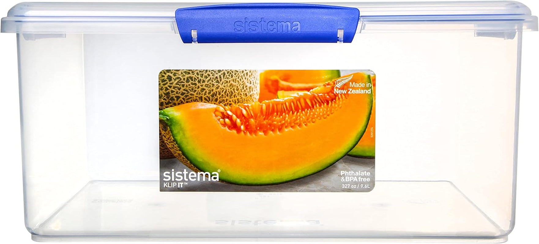 Borcan pentru depozitarea alimentelor Sistema KLIP IT | 9,67 l | borcan de depozitare stivuibil și etanș cu capac, potrivit pentru frigider/congelator | plastic fără BPA | clipsuri albastre | 1 bucată (pachet de 4) Cutii depozitare alimente Naty Shop