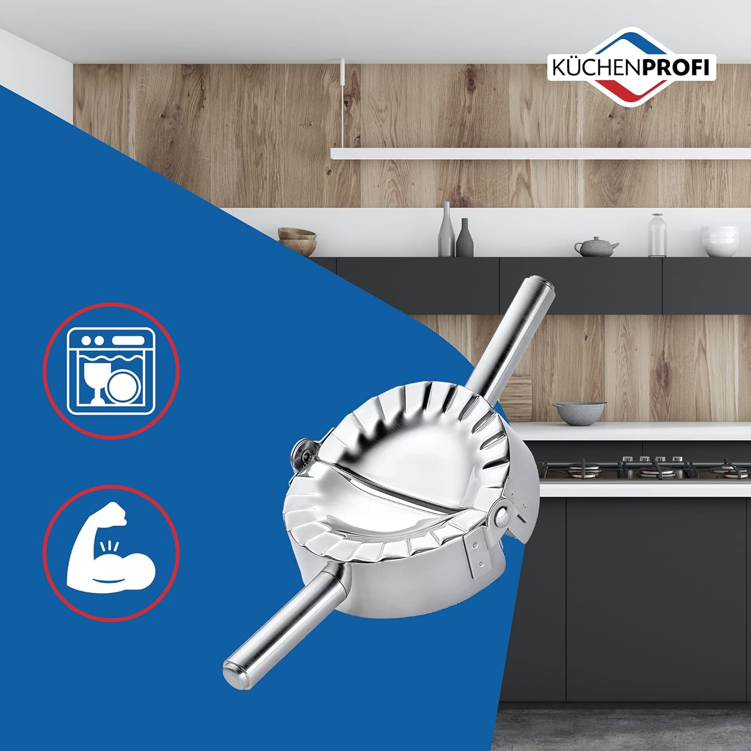 Moule à raviolis Küchenprofi 0803512800, mini, rond, acier inoxydable, argent, 8 x 8 x 15 cm