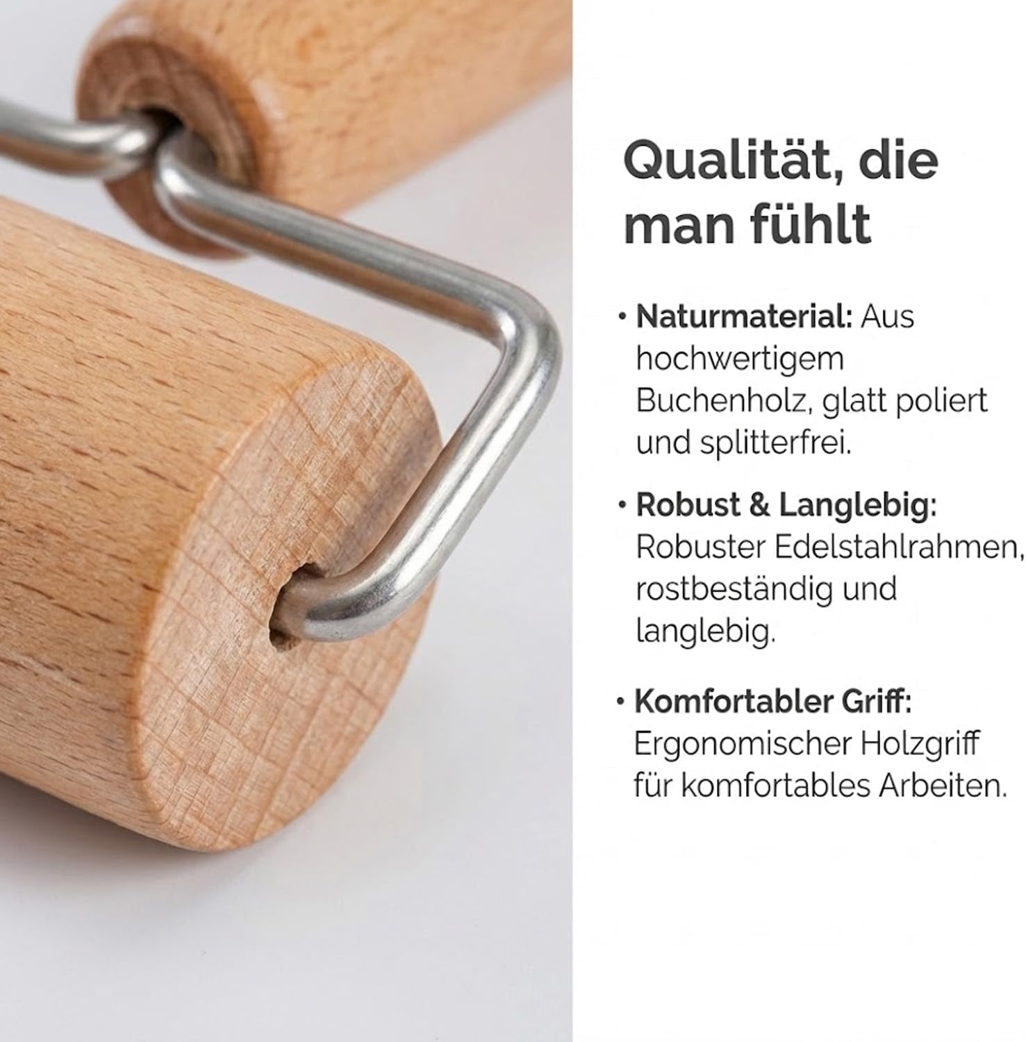 Rouleau à pâtisserie, rouleau à pâtisserie, rouleau à pâtisserie en bois, adapté à la cuisson et à la cuisine à domicile, tortilla, pizza, biscuits