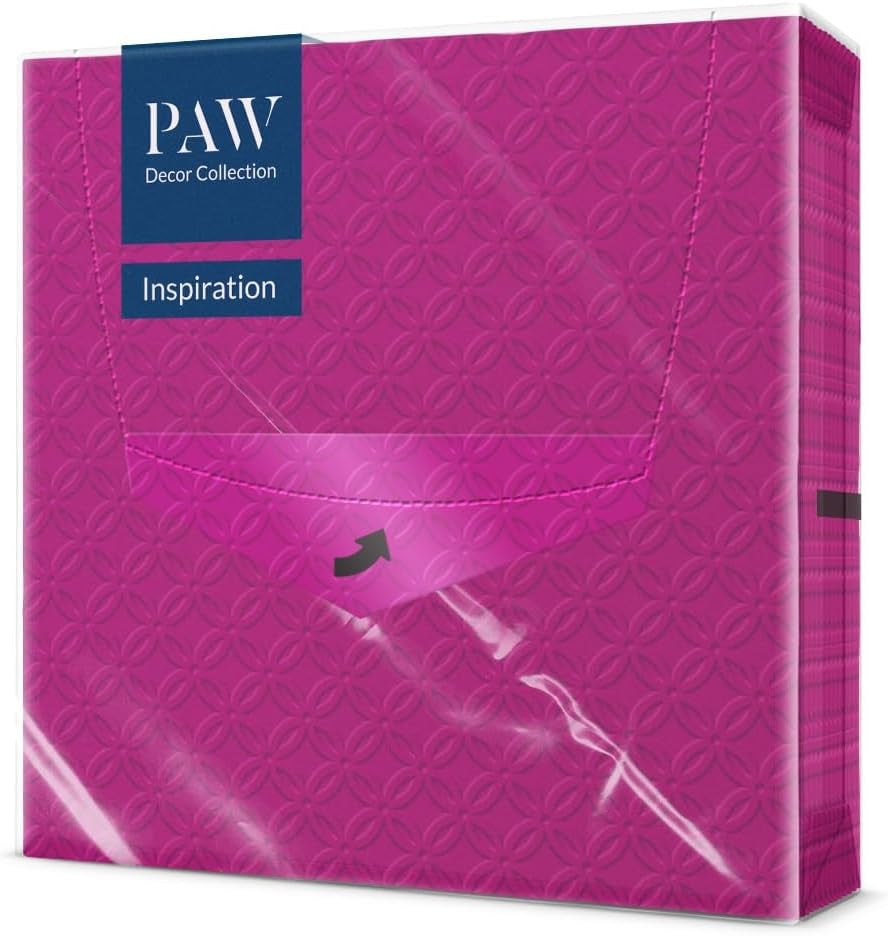 PAW - Șervețele gofrate 3 straturi (33 X 33 Cm) I 20 bucăți I Perfect pentru zile de naștere, petreceri, nunți, comuniuni, sărbători I Decorațiuni de masă Șervețele din hârtie texturată I Inspirație modernă (Hortensia)