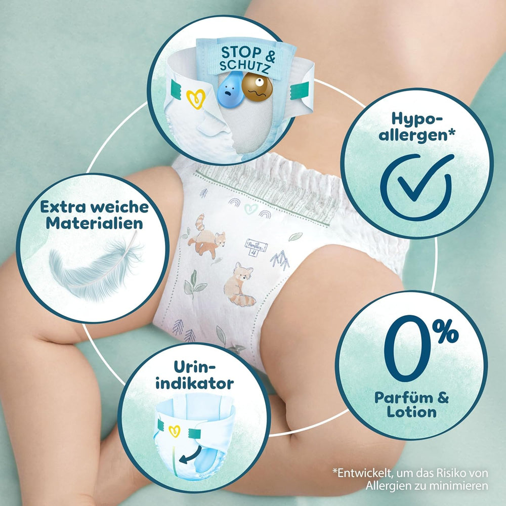 Couches Pampers Harmony taille 1, 180 couches, 2kg-5kg, protection douce de la peau avec protection 100% Pampers