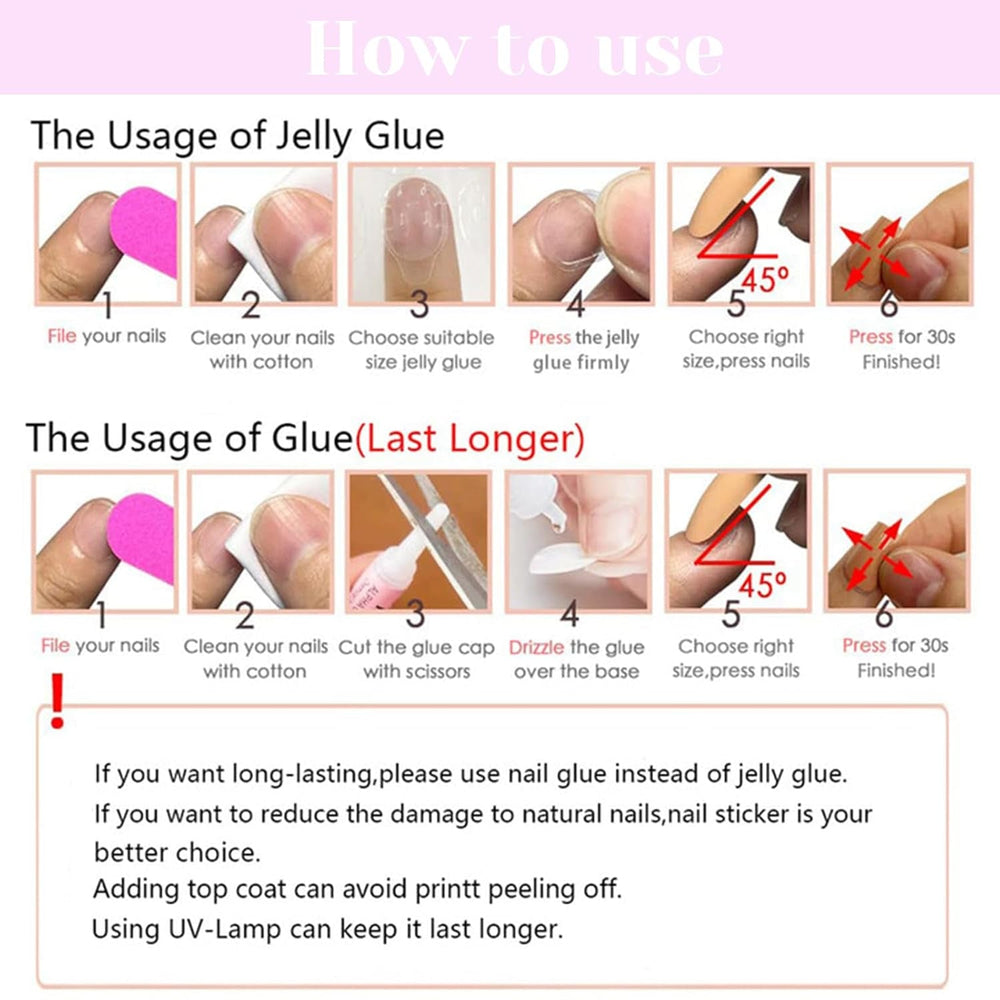 24 buc unghii artificiale albastru fluture, pătrate, unghii franțuzești prinse cu apăsare, lungi, sclipici, strălucitoare, stras, vârfuri unghii false