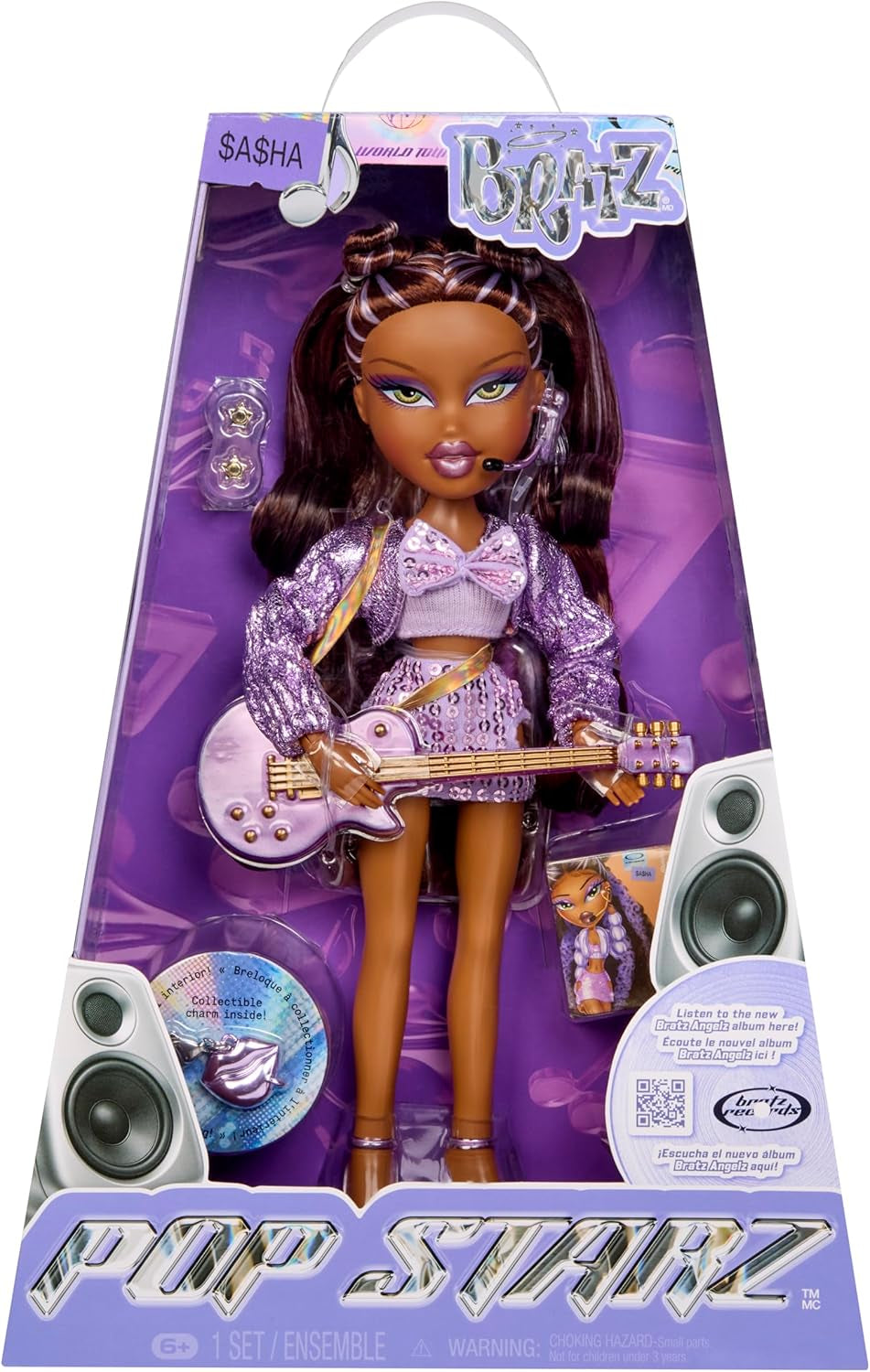 BRATZ Pop Starz Yasmin – Modepuppe mit Anhänger zum Sammeln, Outfit et Musikzubehör