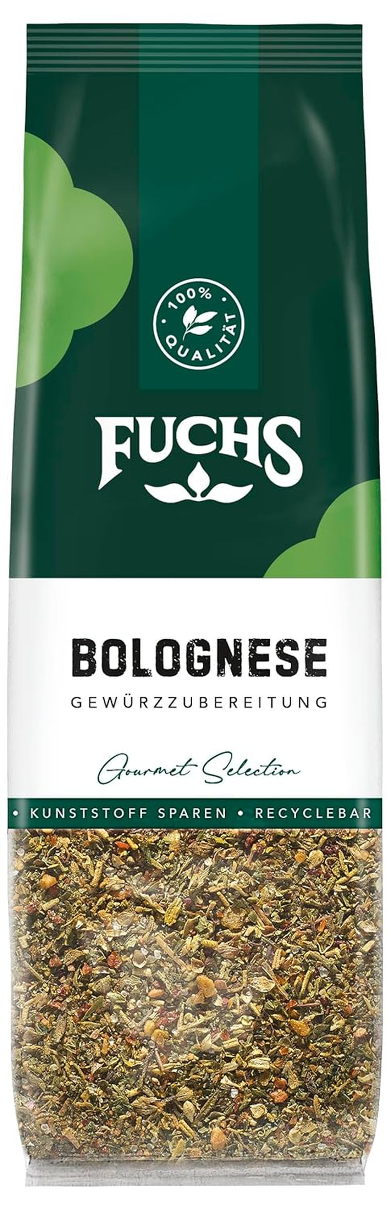 Fuchs Gewürze – Gewürzzubereitung bolognaise en Nachfüllbeutel recyclable, Gewürzmischung mit Italianen Kräutern, für Spaghetti- und weitere Pasta-Saucen - 50 g