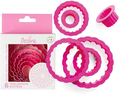 0255301 Jeu de moules à biscuits, ronds ondulés, 6 pièces, 1,5/2,5/3,5/5/6,5/8 cm