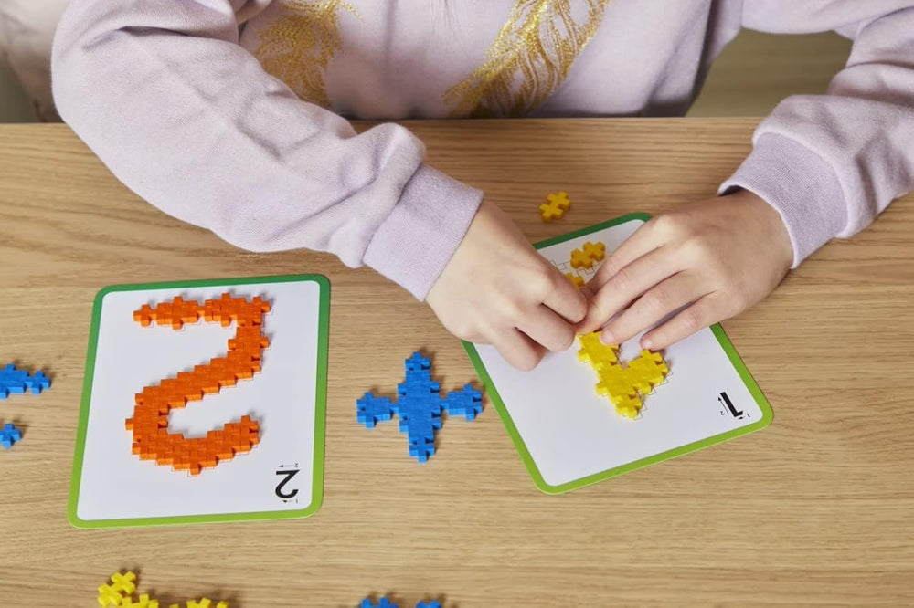 Plus-Plus 9603909 Geniales Konstruktionsspielzeug, Apprendre à construire, ABC & 123, Kreativ-Bausteine, 600 pièces