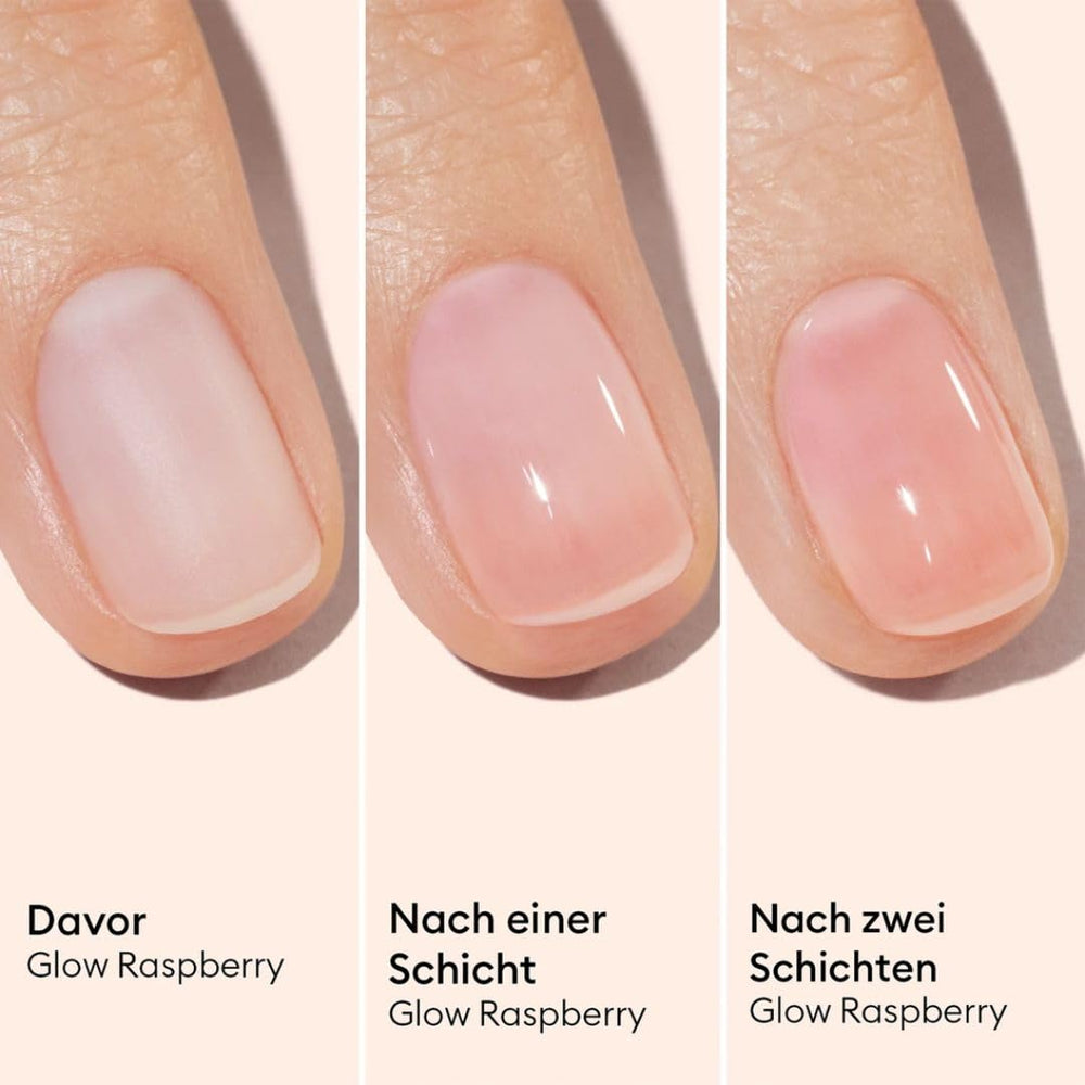 MANUCUIST Soin Ongles Réparateur Active Glow Framboise (Rose) Biosourcé : Amande Douce, Framboise, Vernis à Ongles Nourrissant et Brillant, Effet Rose Transparent - Vernis à Ongles Nude