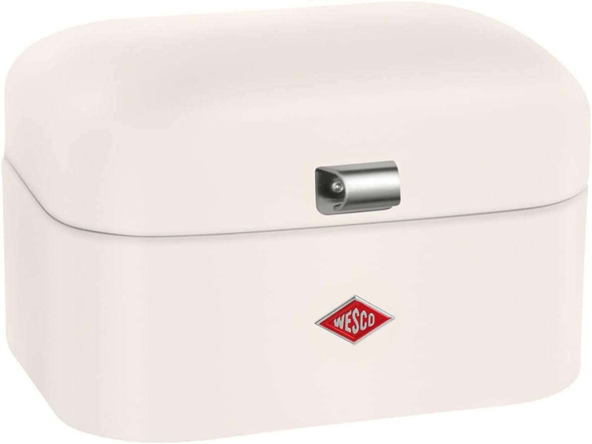 WESCO Boîte à pain simple Grandy en vert menthe, tôle d'acier enduite de poudre, trous d'aération et poignée robuste Boîtes de conservation des aliments Naty Shop Sable mat