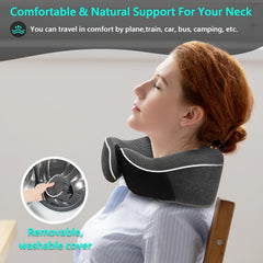 KILDOWS Oreiller Cervical Avion, Oreiller de Voyage en Mousse à Mémoire de Forme, Oreiller de Voyage Avion avec Masque pour les Yeux et Bouchons d'Oreilles, Oreiller Cervical Orthopédique, Idéal pour Voyager en Avion, Voiture, Train Oreillers Cervicaux Orthopédiques Naty Shop