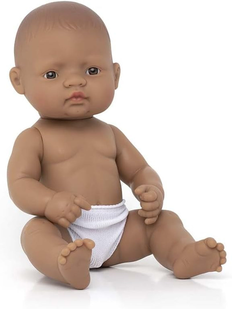 Miniland 31037 - Bébé Südamericanischer Junge Tüte - sans sous-vêtements, 32 cm