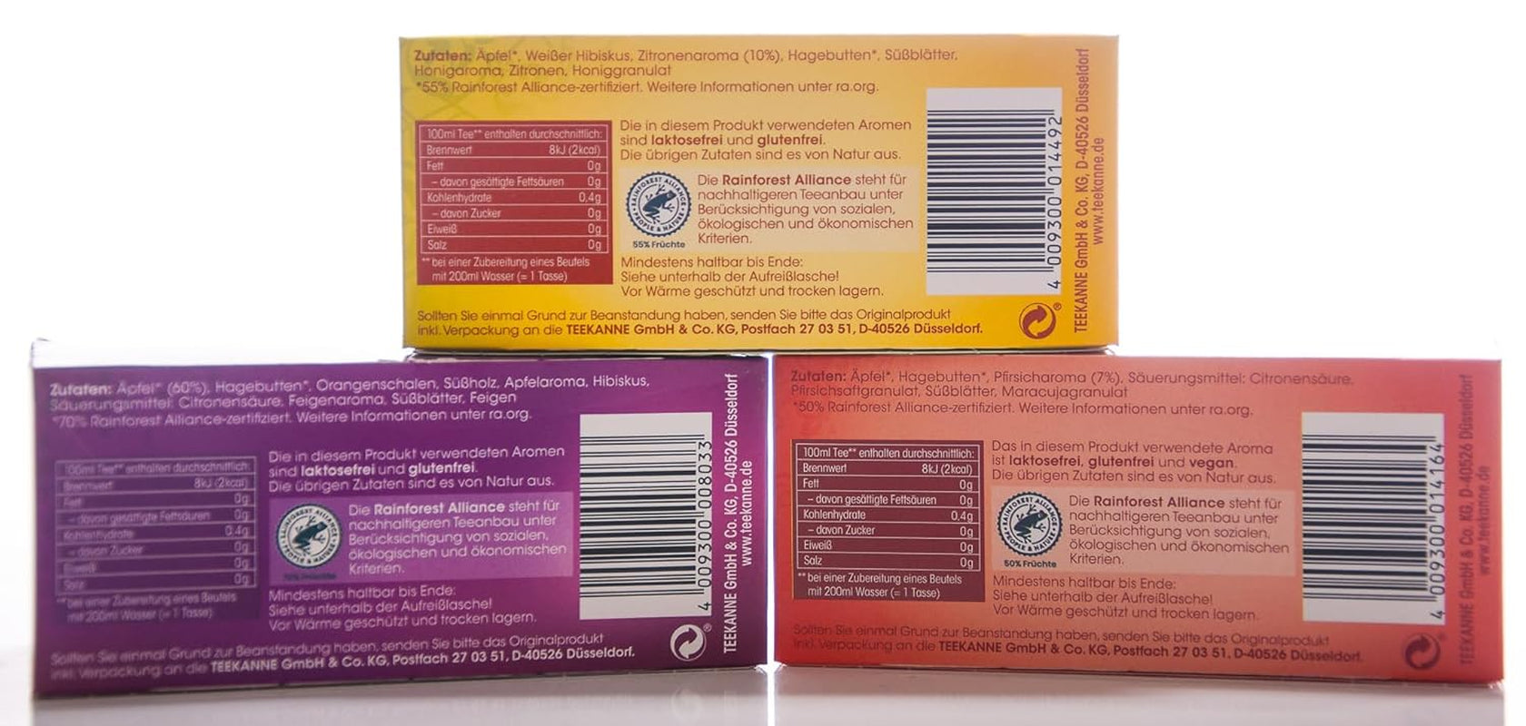 Teekanne Service à Thé 3 Assortiments, Citron Italien, Pêche Méditerranéenne et Pomme Turque, 155g