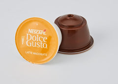 NESCAFÉ Dolce Gusto Latte Macchiato Vorratsbox 90 Kaffeekapseln (Aromatischer Espresso et Latte Macchiato Caramel