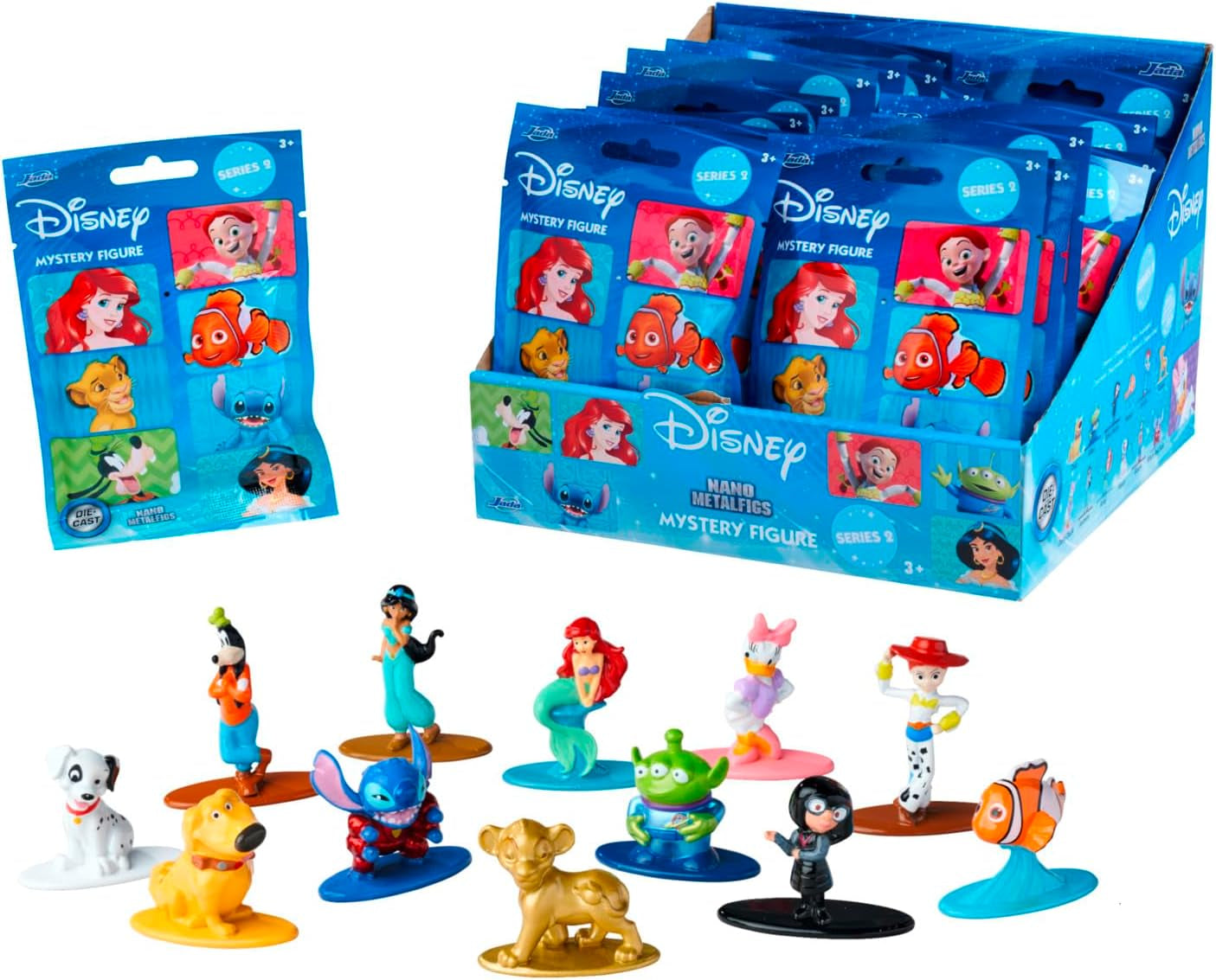 Jada Toys Disney Figure (1X Mystery Figure in Blind Pack) - 1 Surprise Collectible Figure From 12 Disney Figures, Nano Metal Figure (4Cm) For Kids & Fans Ages 3+, Series 2, Black Action figures Naty Shop Titlu implicit