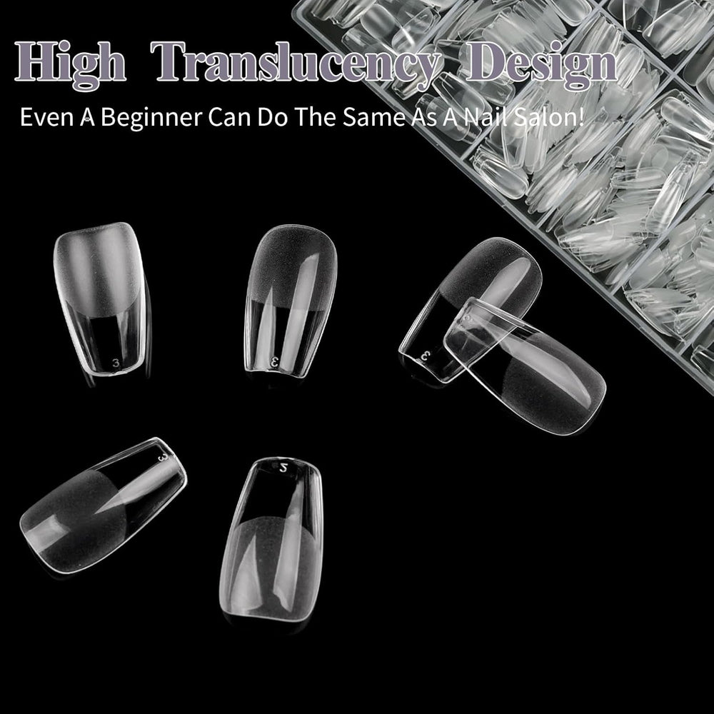 Faux ongles courts ballerine, 500 pièces, colle sur 12 tailles, ongles artificiels, Gel doux et court, couverture complète, pointes pour ongles en Gel courts S