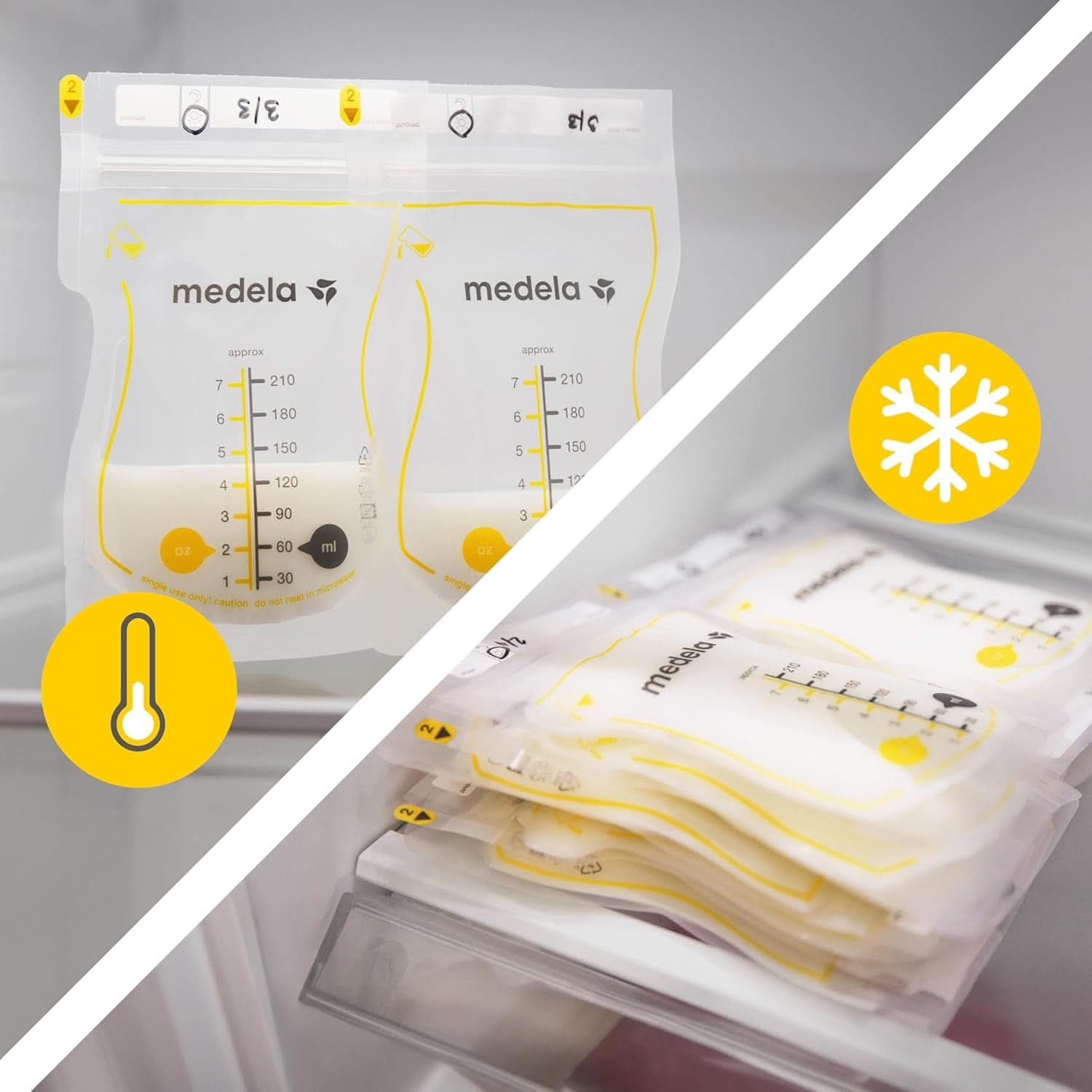 Medela Easy Pour Muttermilchbeutel Zum Einfachen Ausgießen, 100 Stück, 210 Ml, Auslaufsichere Einweg-Muttermilchbeutel Mit Überlaufschutz, Stillhelfer Accessoires Aliments pour bébés et allaitement Naty Shop