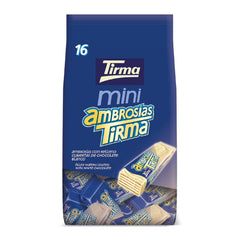 Tirma Mini gaufrettes au chocolat blanc | (16 unités x 13,5 g), 216 g | Garniture à la crème délicate | Sans OGM | Convient aux végétariens | Emballé individuellement | Collation emballée