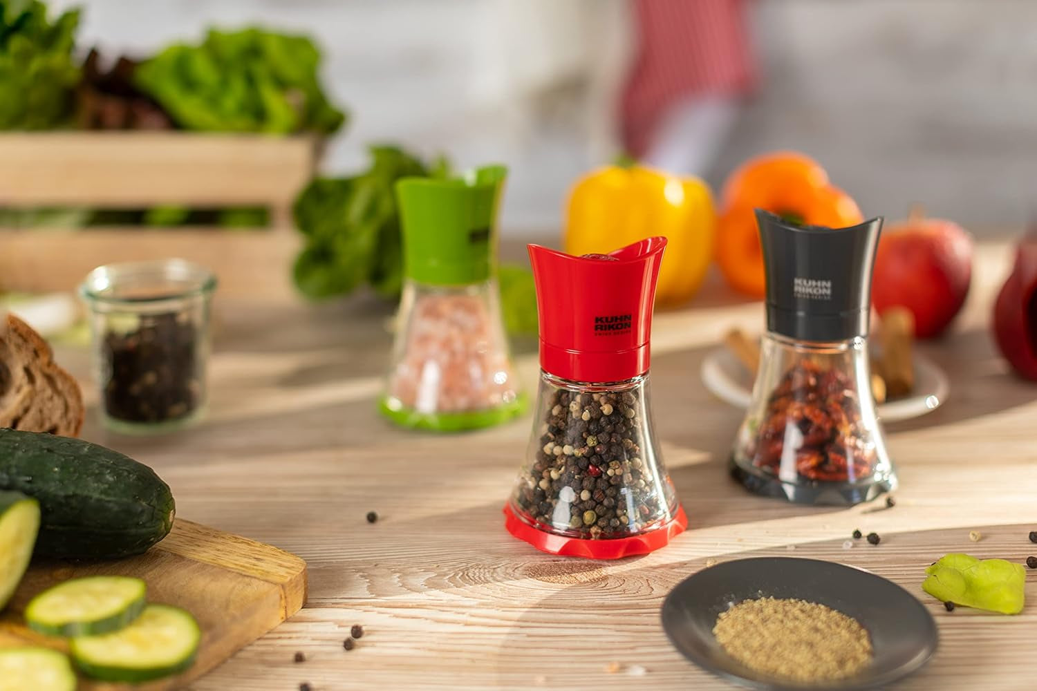 Moulin à épices KUHN RIKON Mini (vert), plastique, 12 X 12 X 8 cm Moulins et Trancheuses Naty Shop