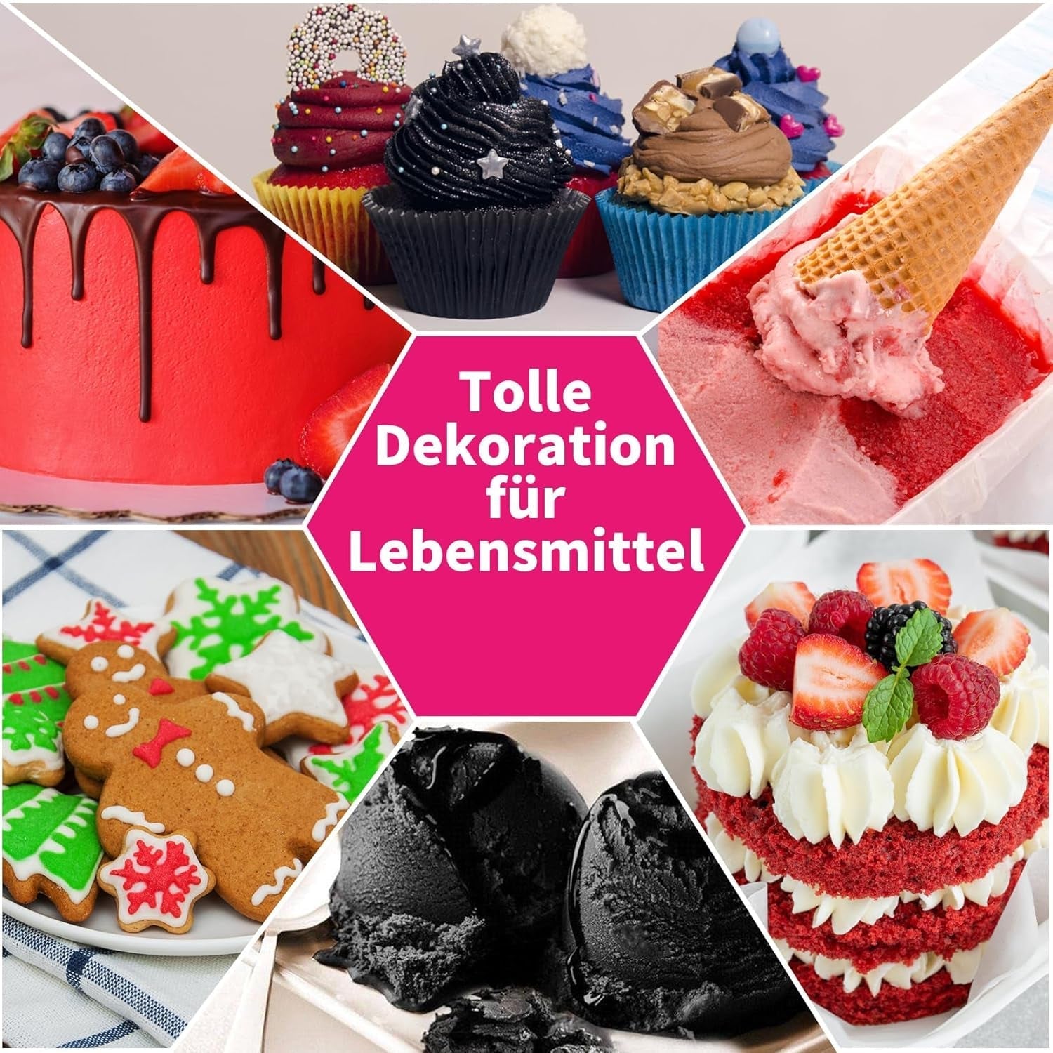 Colorant alimentaire en poudre - 2 couleurs colorant alimentaire hydrosoluble ultra concentré, colorant alimentaire pour fondant, colorant alimentaire, macarons, pâtisserie, colorant alimentaire rouge et noir - 5 g