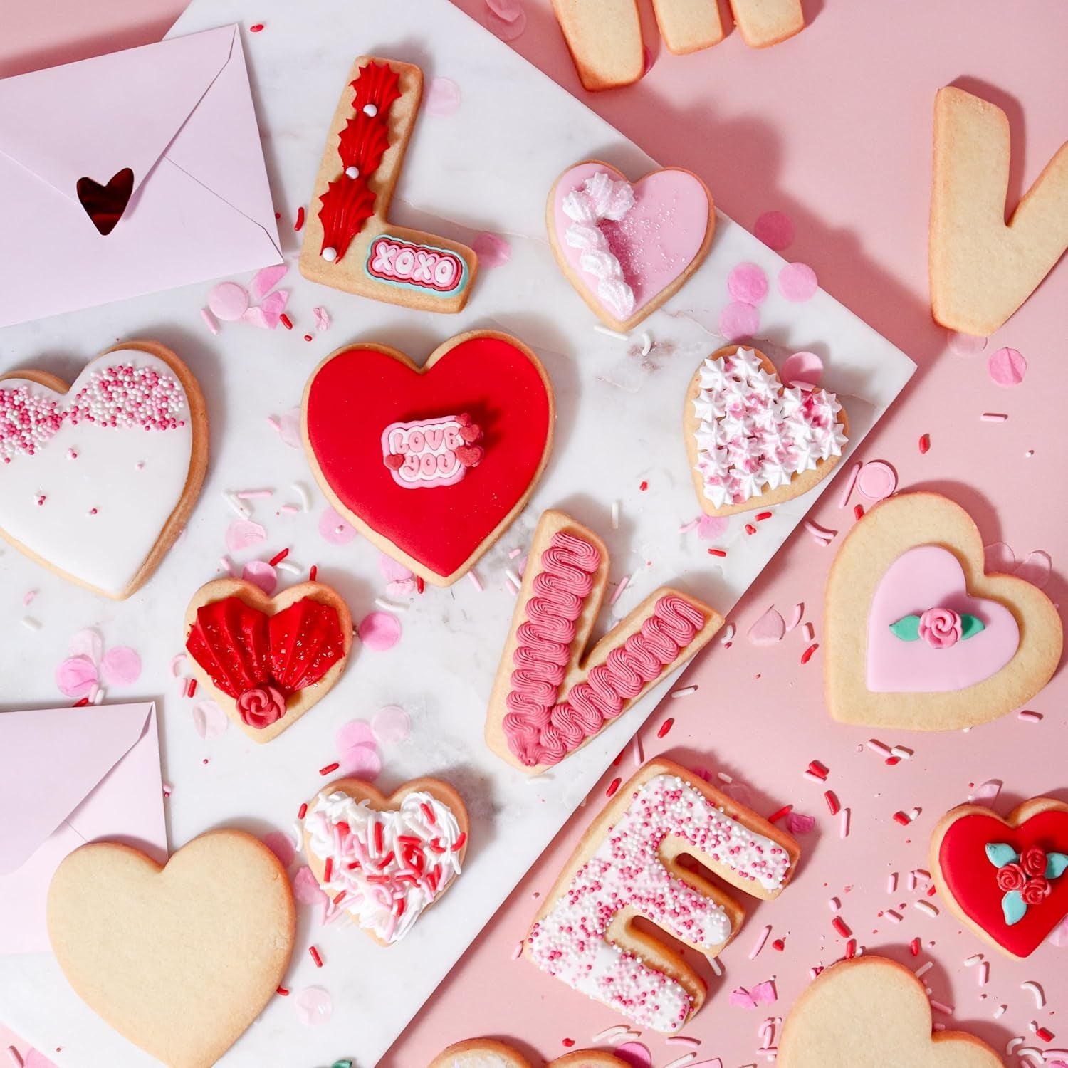 Lot de 5 emporte-pièces pour la Saint-Valentin, LOVE