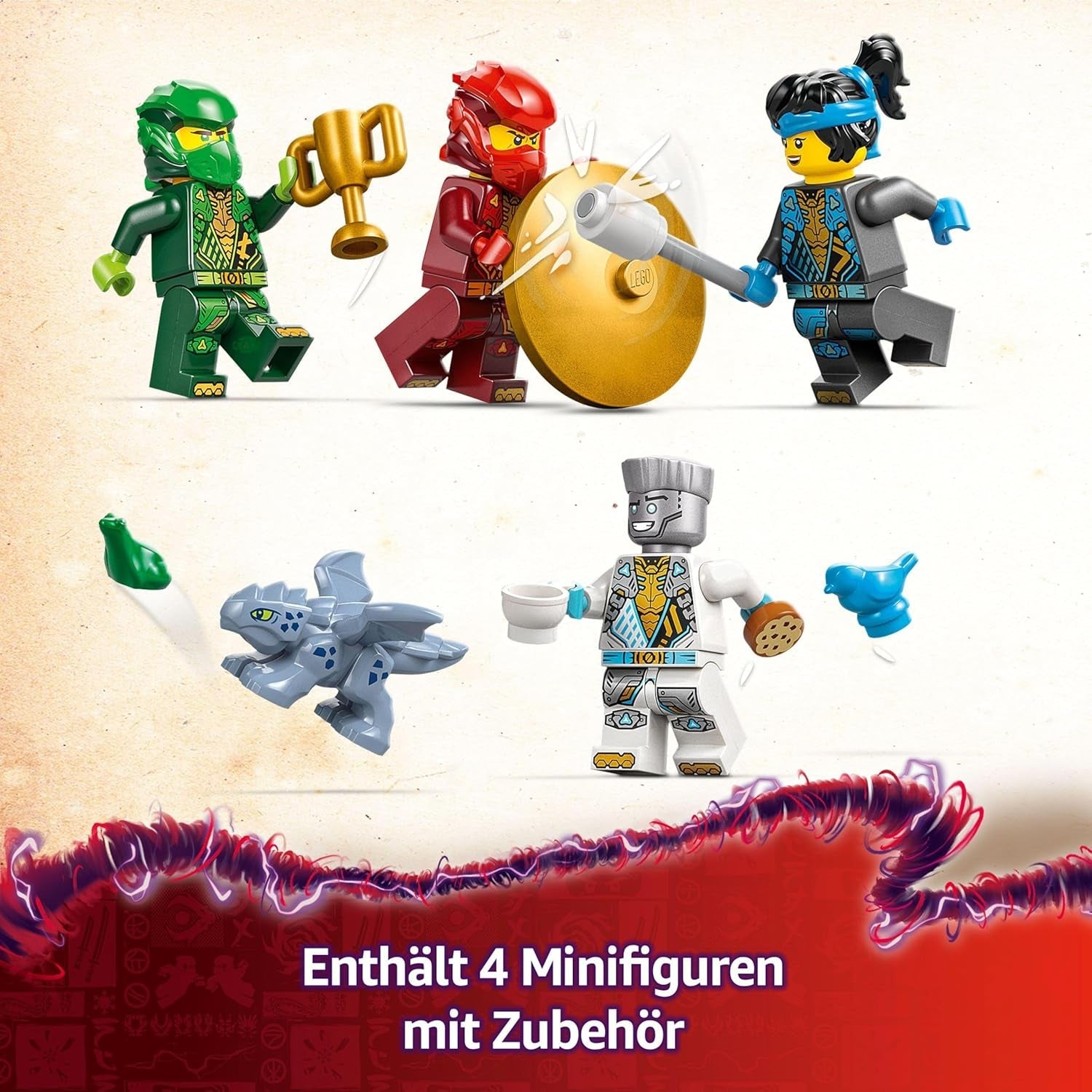 LEGO NINJAGO Spinjitzu Ninja Temple - Playset avec 4 figurines et 1 figurine de dragon - Jeu de construction - Cadeau de Noël ou d'anniversaire pour garçons et filles à partir de 4 ans 71831 Jeux de construction Besuche den LEGO-Store