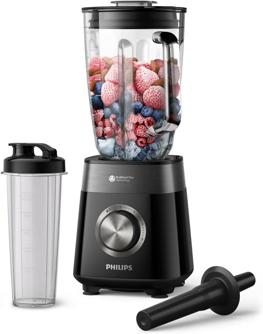 Philips Batteur sur socle et machine à smoothie – 600 W, 2 litres, application Homeid, 2 appareils de cuisson + fonction d'impulsion, Problend, fonction Ice-Crush (HR2291/41) Cuisine Naty Shop 1200 W