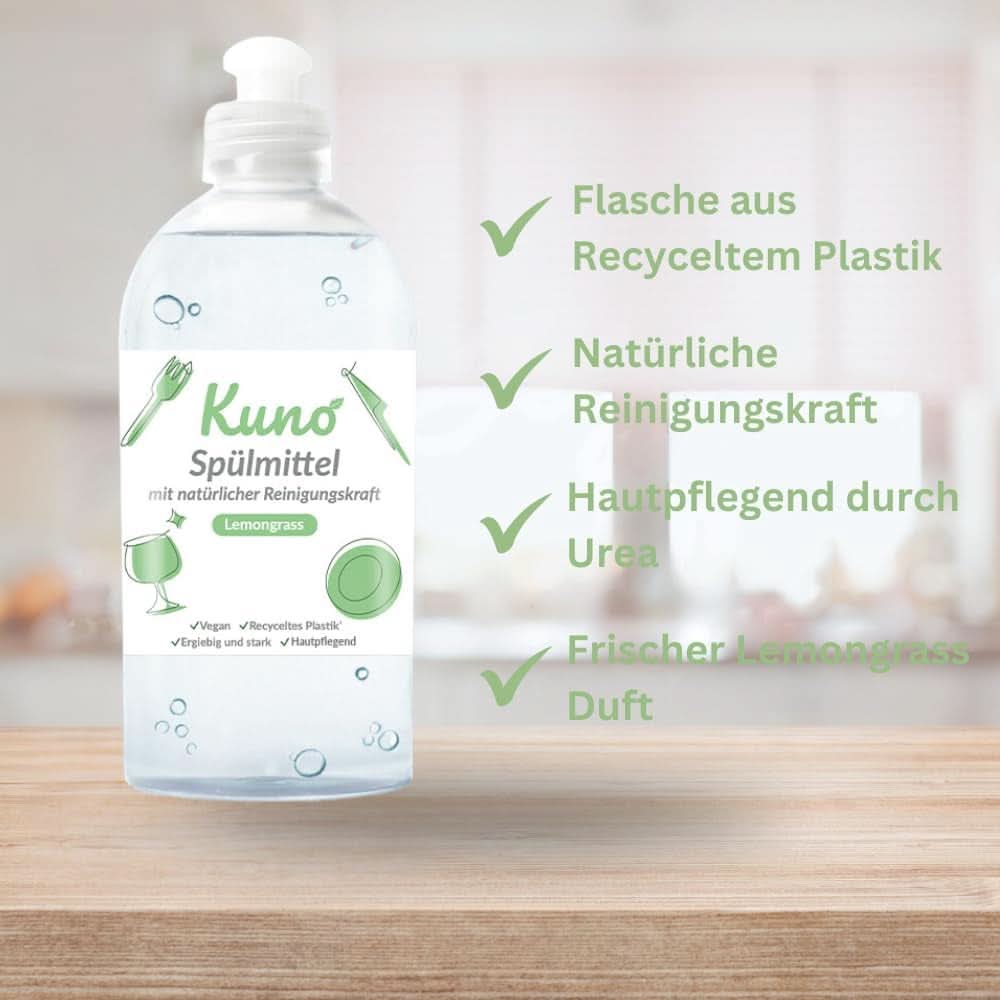 Kuno - Lichid de spălat vase manual, aroma si miros de lamaie, 500 ml Detergenti Bucatarie Naty Shop