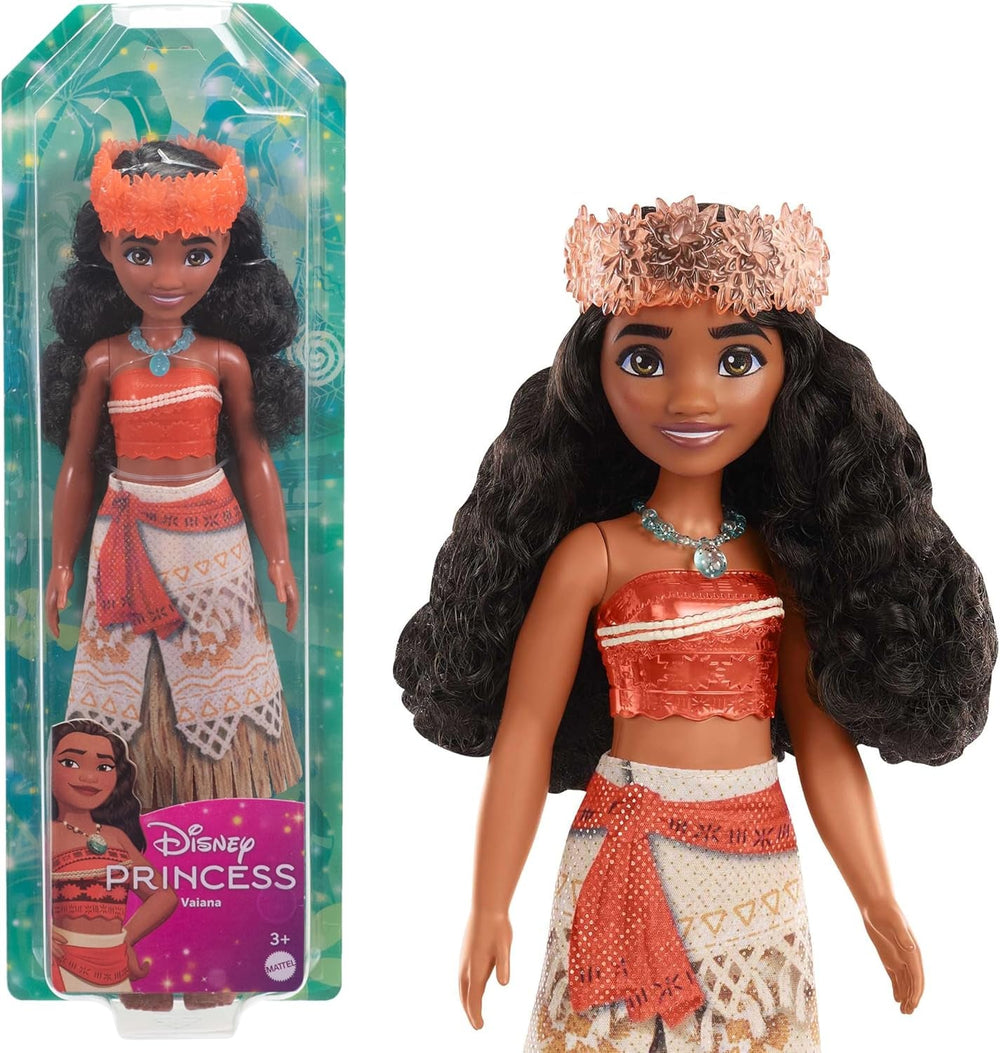 Mattel DISNEY Prinzessin Cinderella - Bewegliche Puppe mit glitzerndem Outfit, abnehmbaren Schuhen und Diadem, kämmbares Haar für Frisierspaß, für Kinder ab 3 Jahren, HLW06