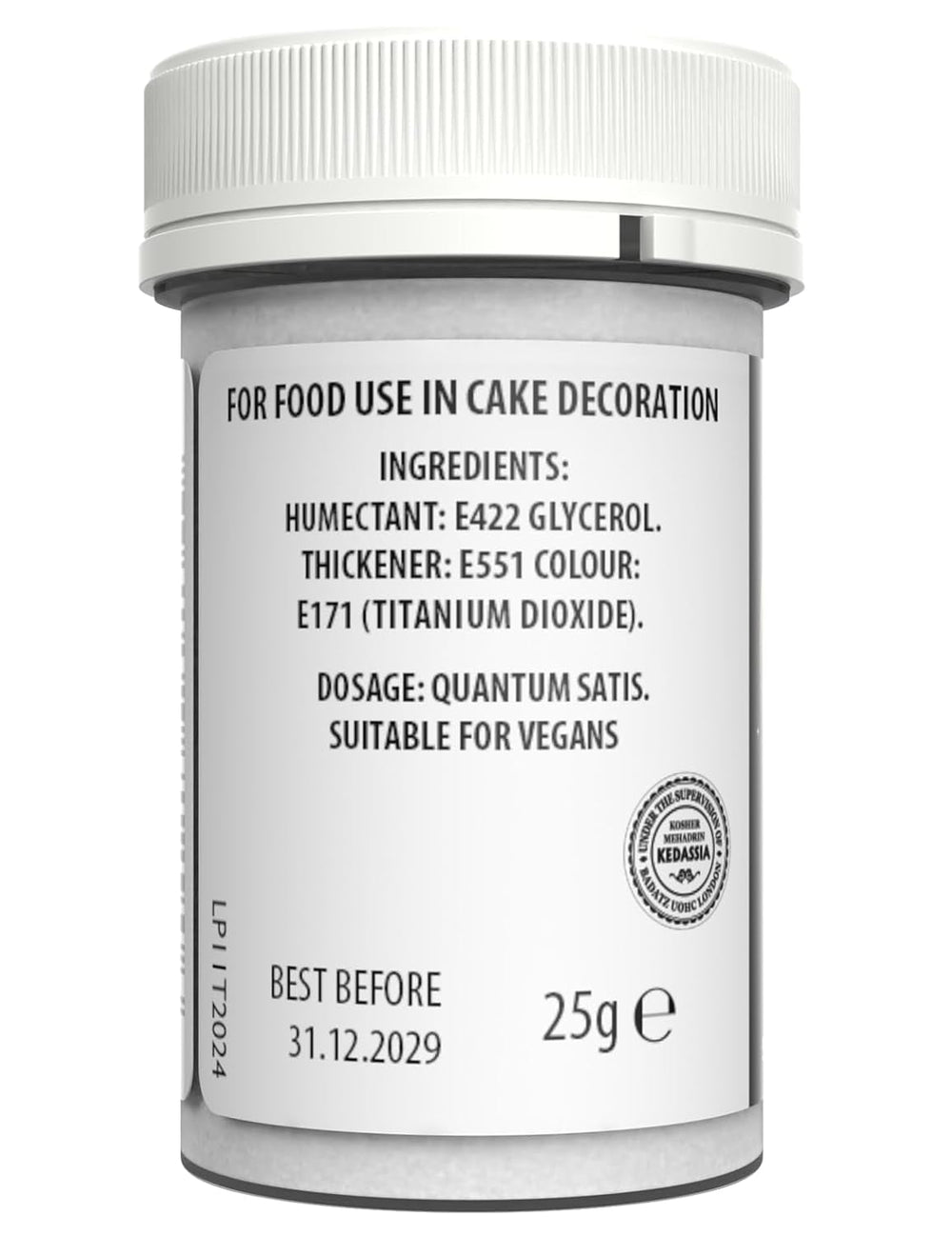 Colorant alimentar alb pentru paste Sugarflair, colorant alimentar pentru paste, fondant și marțipan, coloranți pastă - 25g