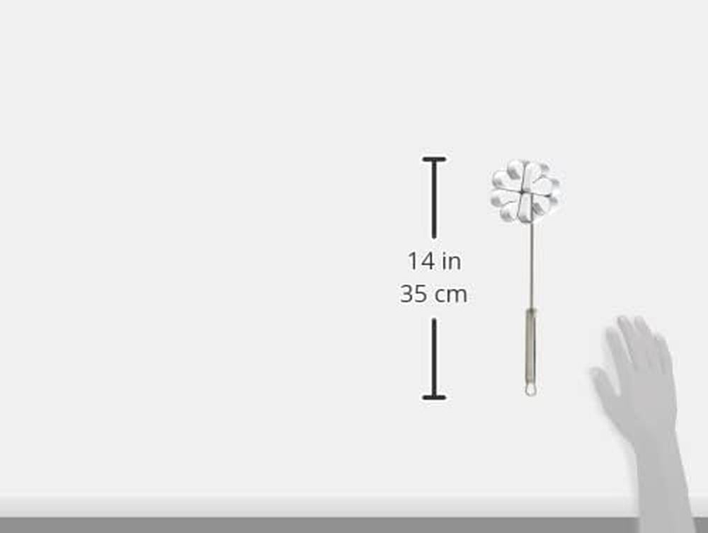 774300 Plat à pâtisserie en inox avec rosace à fleurs inclinée 9x3 cm, argent, 15 x 9 x 3 cm