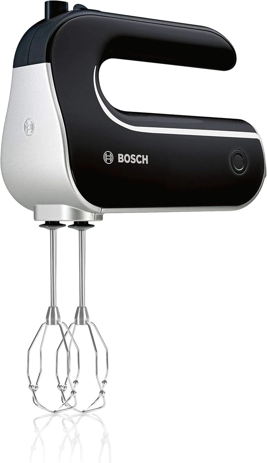 Bosch Handrührer Styline MFQ4835DE, 2X2 Rührbesen, 2 Edelstahl-Knethaken, Spülmaschinengeeignet, 575 W, Weiß Bucatarie Naty Shop Schwarz / Chrome