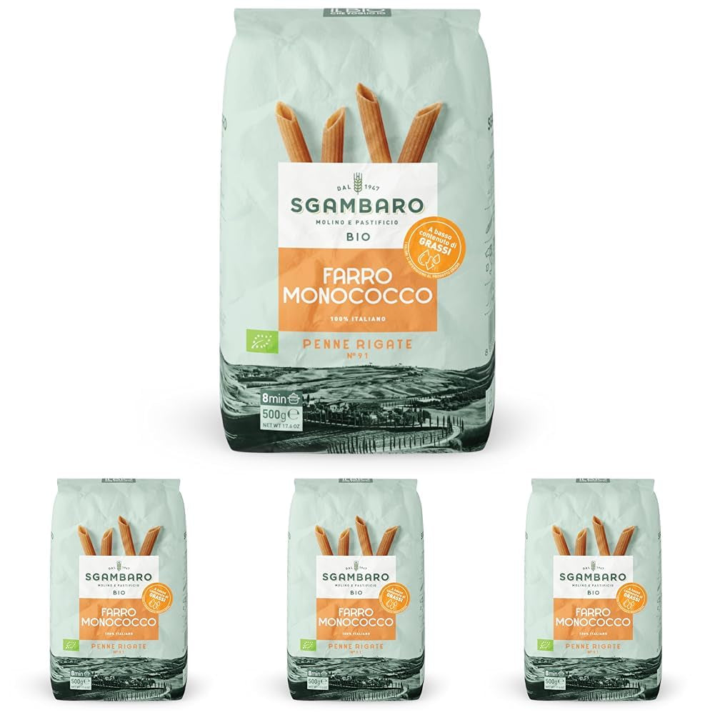 Pâtes Penne Rigate Bio N.91 - 500g Pâtes de blé allégées - Source de fibres et de protéines